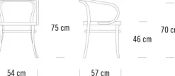 Thonet Spisebordsstole<209 Armstol, ask fra