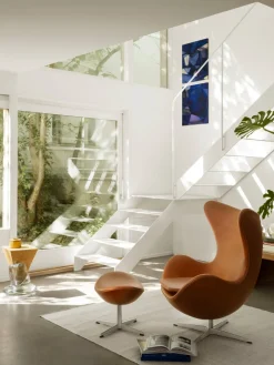 Fritz Hansen Loungestole|Lænestole<3316 Ægget af Arne Jacobsen læder