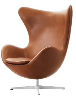 Fritz Hansen Loungestole|Lænestole<3316 Ægget af Arne Jacobsen læder
