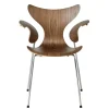 Fritz Hansen Spisebordsstole<3208 Liljen armstol i valnød af Arne Jacobsen