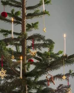 Georg Jensen Kalenderlys & Julelysestager|Juletræspynt<2024 Stjerne Lyseholder, guldbelagt fra