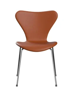 Fritz Hansen Spisebordsstole<3107 stol, fuldpolstret Essential læder valnød/sort stel af Arne Jacobsen