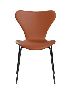 Fritz Hansen Spisebordsstole<3107 Stol, fuldpolstret Essential læder valnød/brown bronze stel af Arne Jacobsen