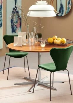 Fritz Hansen Spisebordsstole<3107 Stol, fuldpolstret velour af Arne Jacobsen
