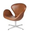 Fritz Hansen Lænestole<3320 Svanen i læder af Arne Jacobsen