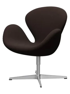 Fritz Hansen Lænestole<3320 Svanen i læder af Arne Jacobsen