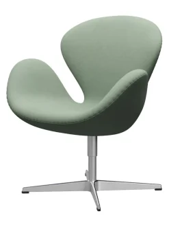 Fritz Hansen Lænestole<3320 Svanen i læder af Arne Jacobsen