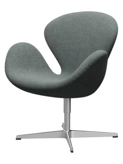 Fritz Hansen Lænestole<3320 Svanen i læder af Arne Jacobsen