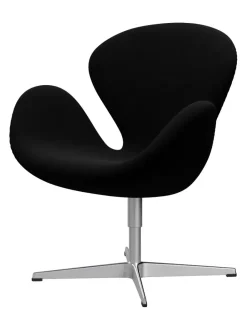 Fritz Hansen Lænestole<3320 Svanen i læder af Arne Jacobsen