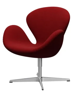 Fritz Hansen Lænestole<3320 Svanen i læder af Arne Jacobsen