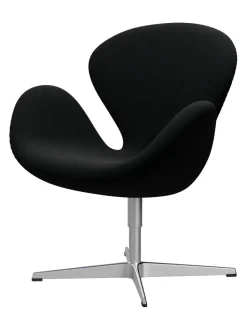 Fritz Hansen Lænestole<3320 Svanen i læder af Arne Jacobsen