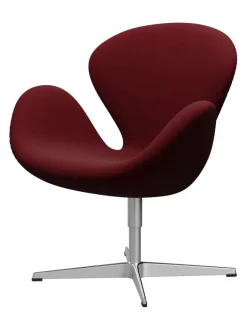 Fritz Hansen Lænestole<3320 Svanen i læder af Arne Jacobsen