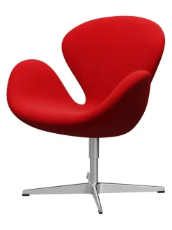 Fritz Hansen Lænestole<3320 Svanen i læder af Arne Jacobsen