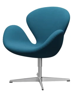 Fritz Hansen Lænestole<3320 Svanen i læder af Arne Jacobsen