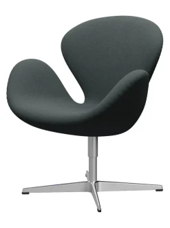 Fritz Hansen Lænestole<3320 Svanen i læder af Arne Jacobsen
