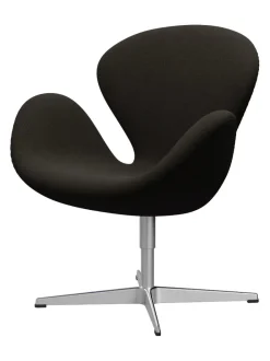 Fritz Hansen Lænestole<3320 Svanen i læder af Arne Jacobsen