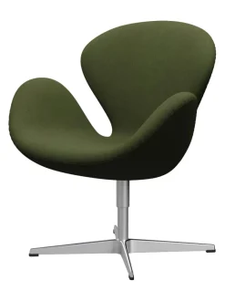 Fritz Hansen Lænestole<3320 Svanen i læder af Arne Jacobsen