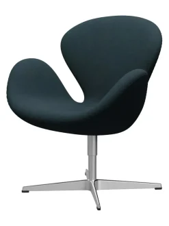Fritz Hansen Lænestole<3320 Svanen i læder af Arne Jacobsen