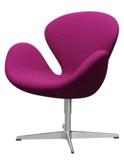 Fritz Hansen Lænestole<3320 Svanen i læder af Arne Jacobsen
