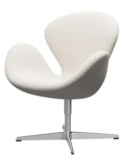 Fritz Hansen Lænestole<3320 Svanen i læder af Arne Jacobsen