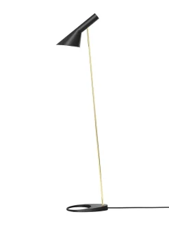 Louis Poulsen Gulvlamper|Spots<AJ Floor Lamp, black/brass af Arne Jacobsen