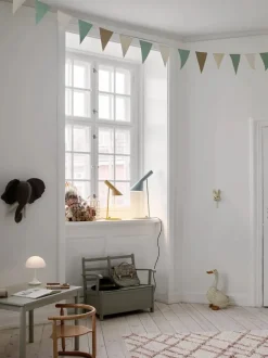 Louis Poulsen Spots<AJ Mini Table Lamp, grey/brass af Arne Jacobsen