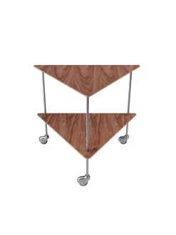 Fritz Hansen Rulleborde/Barvogn<AJ Trolley, valnød af Arne Jacobsen