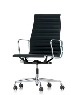 Vitra Kontorstole<Aluminium Chair EA 119 kontorstol, sort læder fra