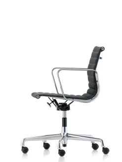 Vitra Kontorstole<Aluminium Chair EA 117 Kontorstol, sort læder fra