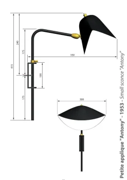 Editions Serge Mouille Spots<Antony Small Wall Bedside Lamp af Serge Mouille