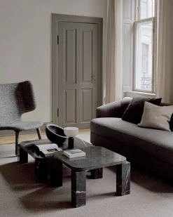 New Works Sofaborde<Atlas Sofabord 820x820, Unfilled Travertine fra