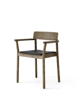 &Tradition Spisebordsstole<Betty TK11 Spisebordsstol, røget eg/sort læder fra