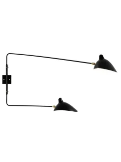 Editions Serge Mouille Væglamper|Spots<Big Wall Lamp w/2 Rotating Straight Arms af Serge Mouille