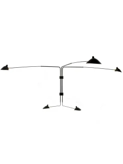 Editions Serge Mouille Væglamper|Spots<Big Wall Lamp w/5 Rotating Straight Arms af Serge Mouille