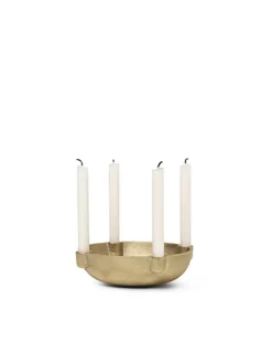 Ferm Living Lysestager<Bowl Candle Holder Brass, Small fra