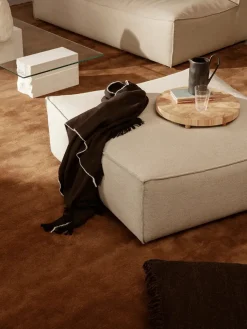 Ferm Living Puffer|Sofaer<Catena Pouf Cotton Linen, natural fra