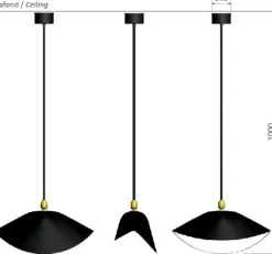 Editions Serge Mouille Pendler|Spots<Ceiling Lamp Bookshelves af Serge Mouille