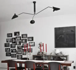 Editions Serge Mouille Spots<Ceiling Lamp w/3 Rotating Arms af Serge Mouille