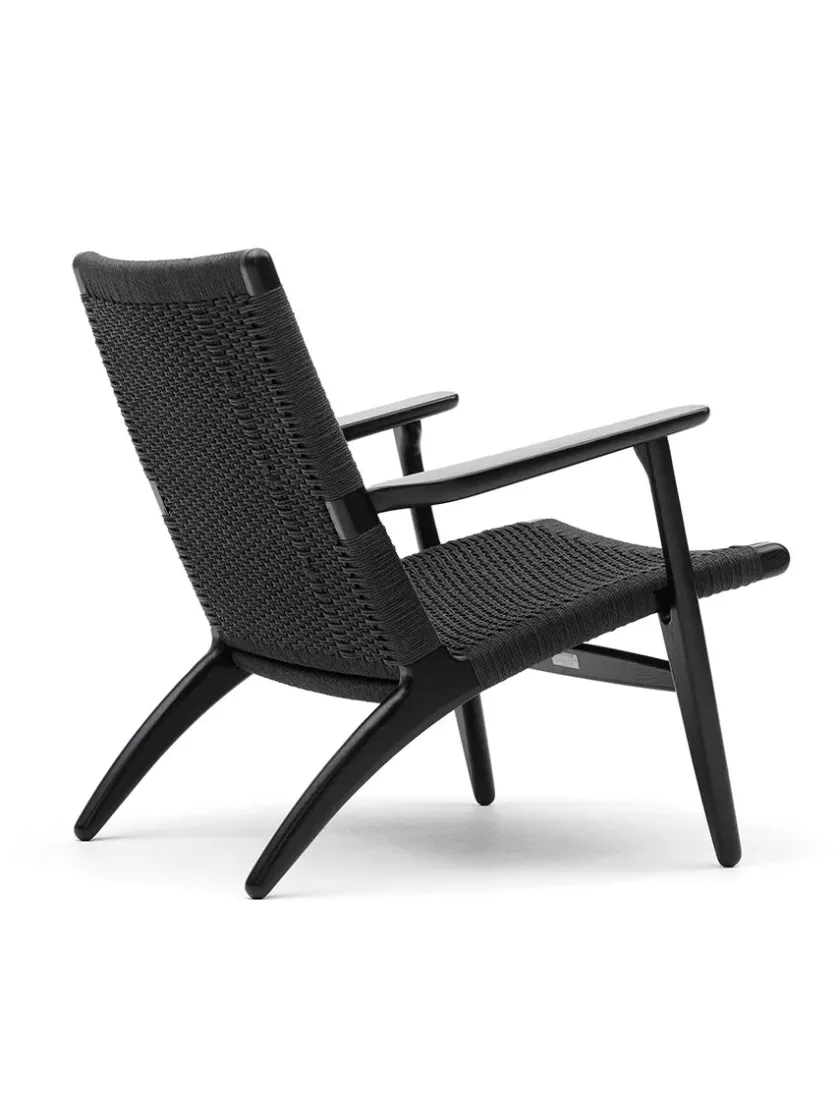 Carl Hansen & Søn Loungestole|Lænestole<CH25 Loungestol, eg sortmalet med naturflet af Hans J. Wegner