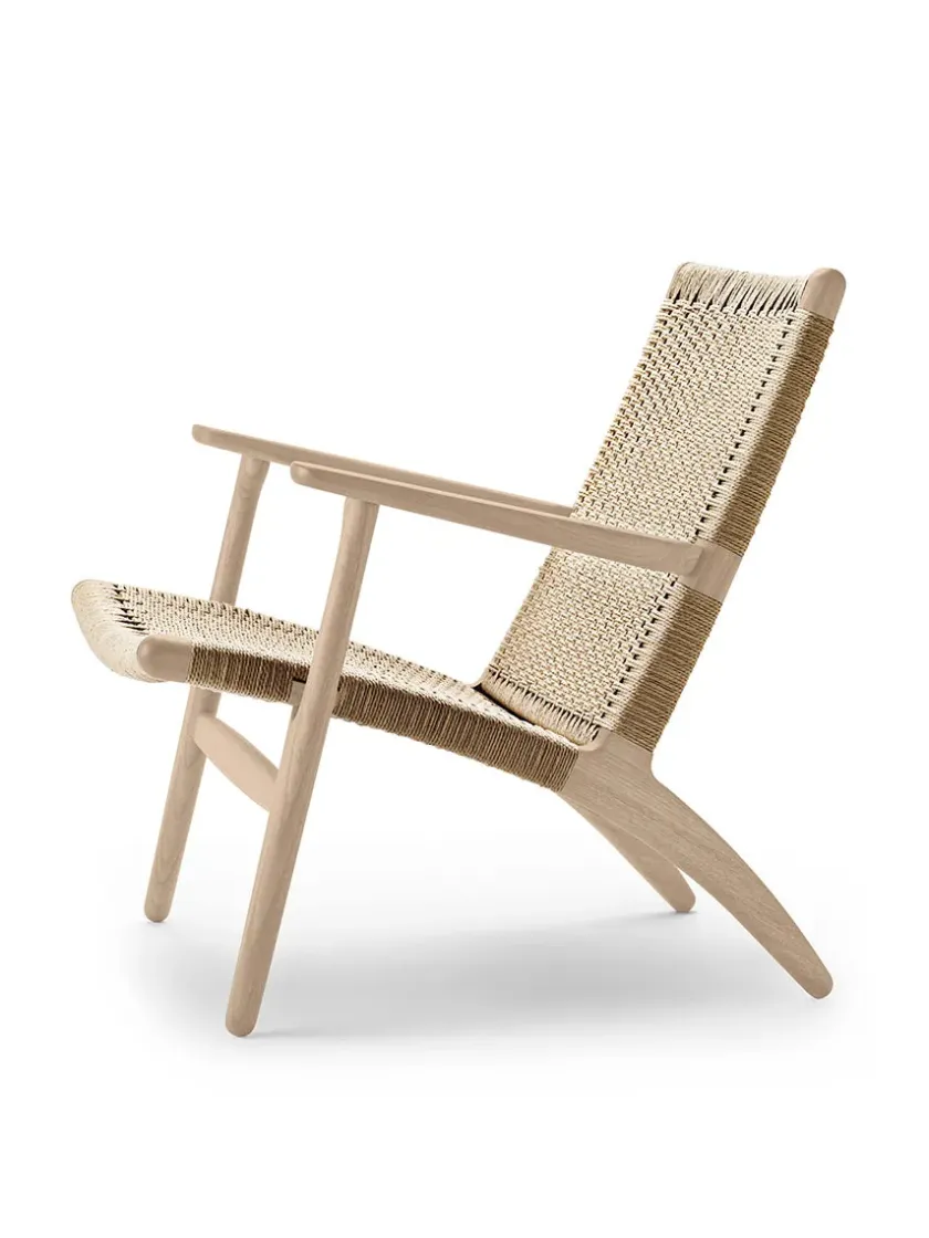 Carl Hansen & Søn Loungestole|Lænestole<CH25 Loungestol, eg sortmalet med naturflet af Hans J. Wegner