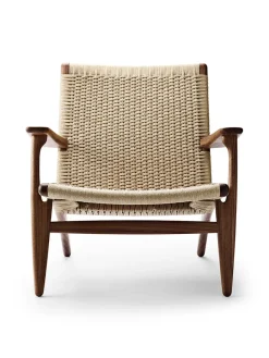 Carl Hansen & Søn Loungestole|Lænestole<CH25 Loungestol, eg sortmalet med naturflet af Hans J. Wegner