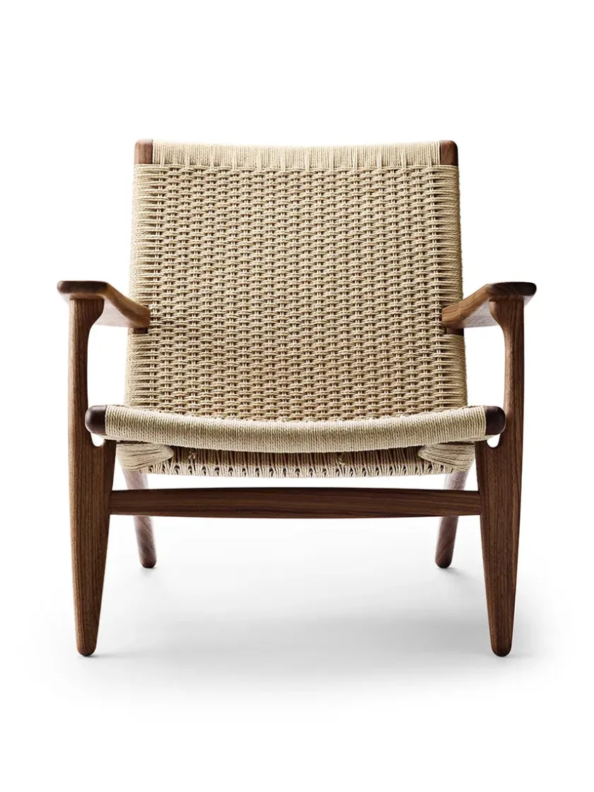Carl Hansen & Søn Loungestole|Lænestole<CH25 Loungestol, eg sortmalet med naturflet af Hans J. Wegner