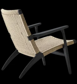 Carl Hansen & Søn Loungestole|Lænestole<CH25 Loungestol, eg sortmalet med naturflet af Hans J. Wegner