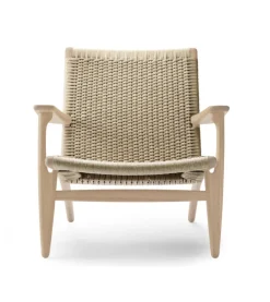 Carl Hansen & Søn Loungestole|Lænestole<CH25 Loungestol, eg sortmalet med naturflet af Hans J. Wegner