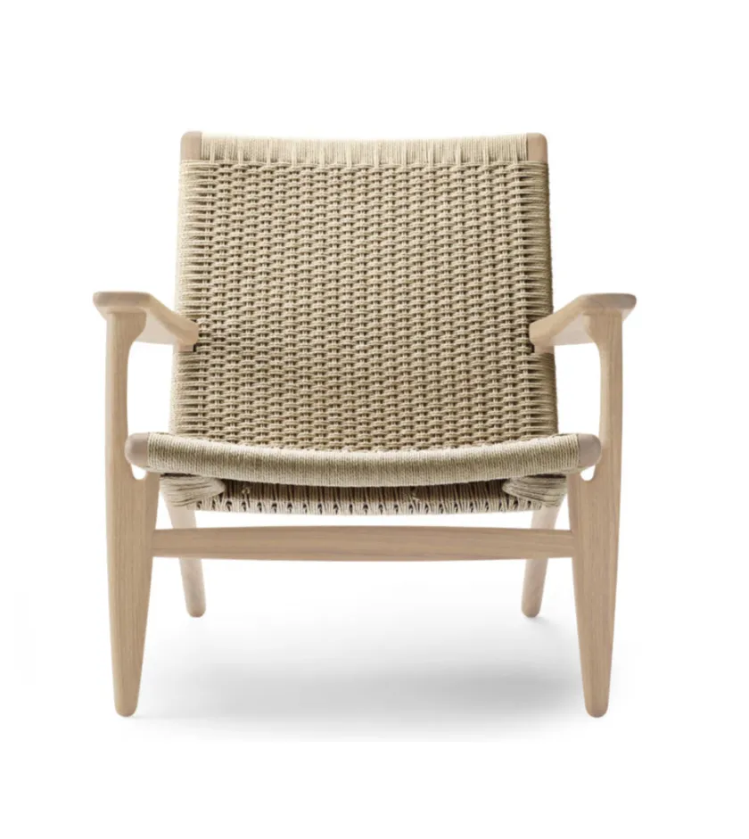 Carl Hansen & Søn Loungestole|Lænestole<CH25 Loungestol, eg sortmalet med naturflet af Hans J. Wegner