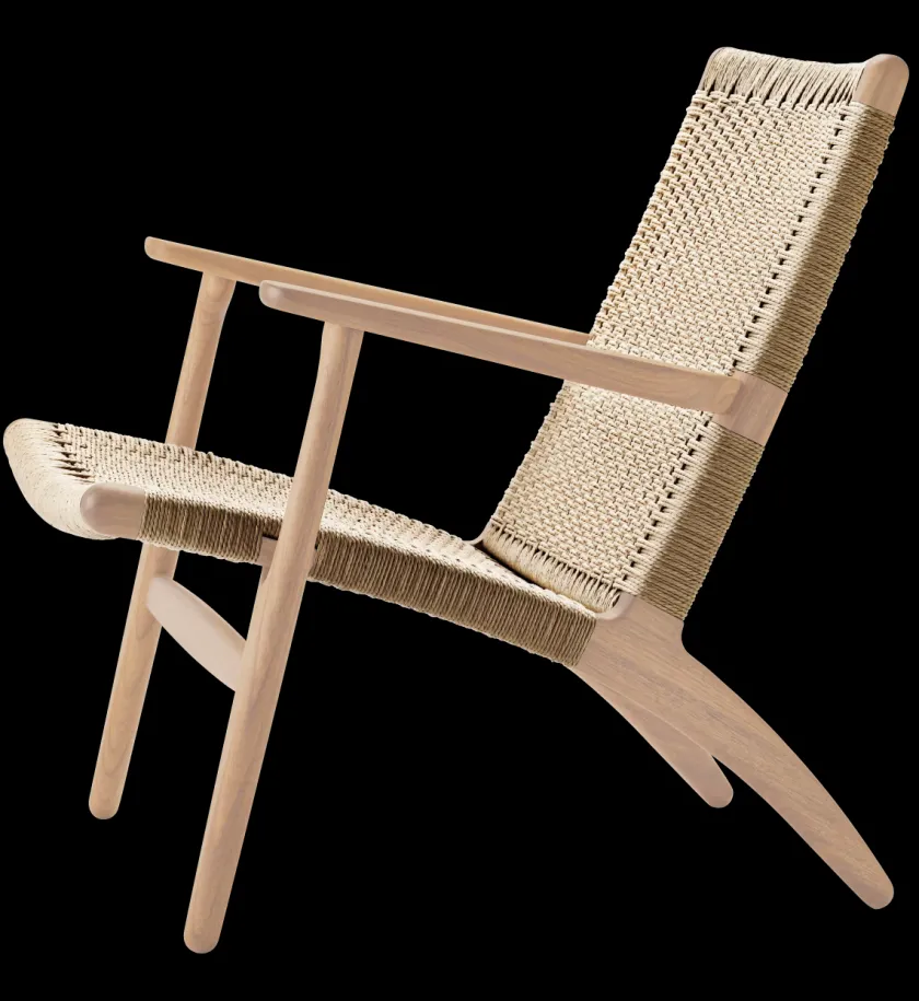 Carl Hansen & Søn Loungestole|Lænestole<CH25 Loungestol, eg sortmalet med naturflet af Hans J. Wegner