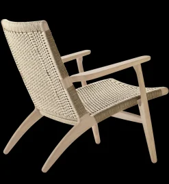 Carl Hansen & Søn Loungestole|Lænestole<CH25 Loungestol, eg sortmalet med naturflet af Hans J. Wegner