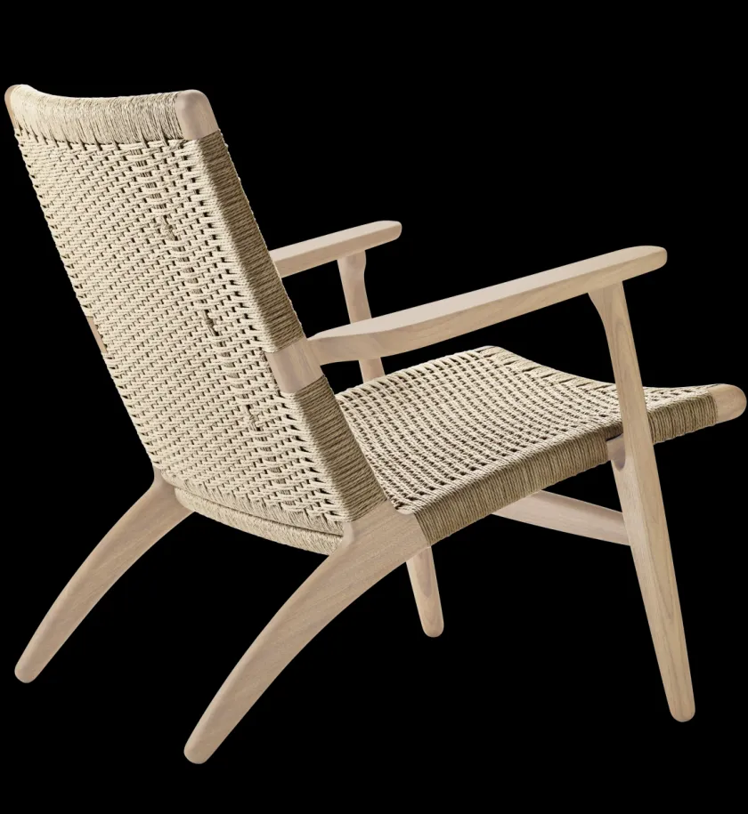 Carl Hansen & Søn Loungestole|Lænestole<CH25 Loungestol, eg sortmalet med naturflet af Hans J. Wegner