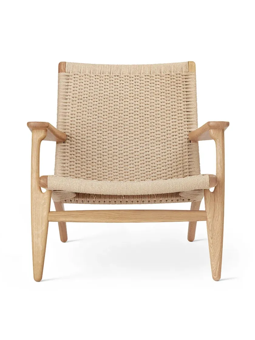 Carl Hansen & Søn Loungestole|Lænestole<CH25 Loungestol, eg sortmalet med naturflet af Hans J. Wegner