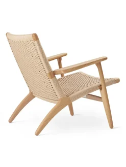 Carl Hansen & Søn Loungestole|Lænestole<CH25 Loungestol, eg sortmalet med naturflet af Hans J. Wegner